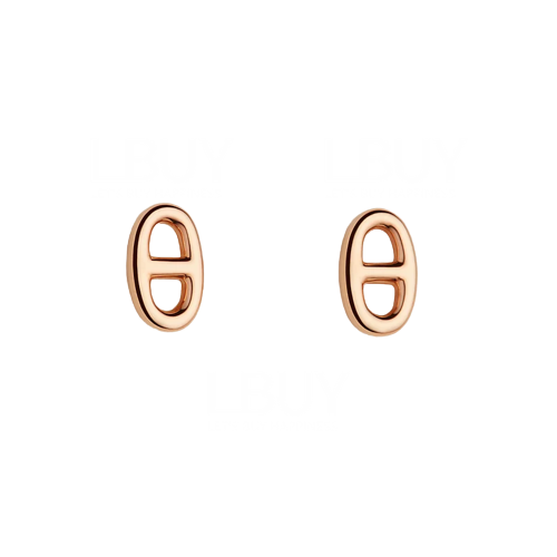 Hermes Chaine d'Ancre 豬鼻18K玫瑰金耳環