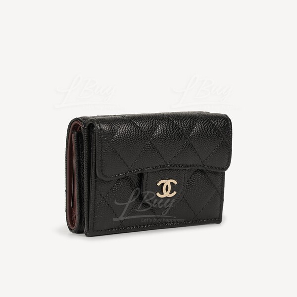 【無料郵送/関税込/正規品】 Chanel Small Classic Flap Wallet Classic small flap wallet - Lambskin & gold-tone metal