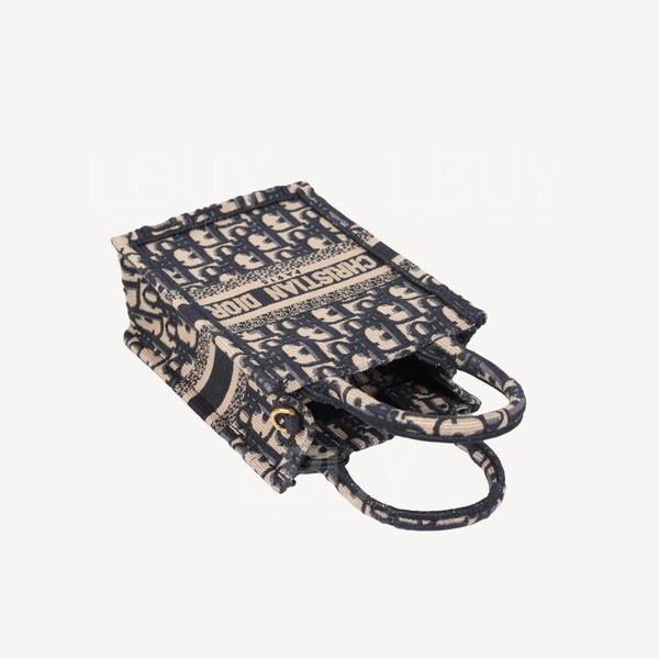 Dior-Dior Mini Book Tote Bag Blue Oblique Jacquard S5555