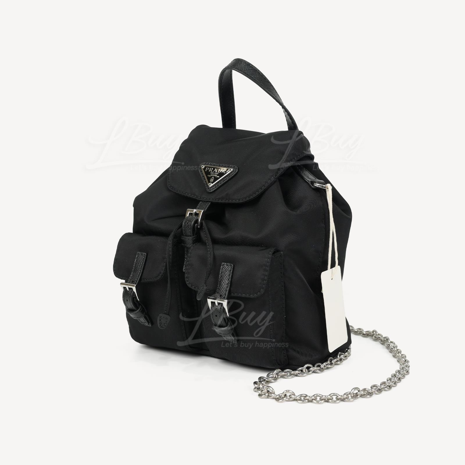 【PRADA】RE NYLON バックパック Black Re-nylon And Leather Backpack | PRADA