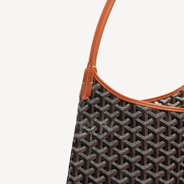 Goyard-Goyard Boheme Hobo Shoulder Bag Black and Tan