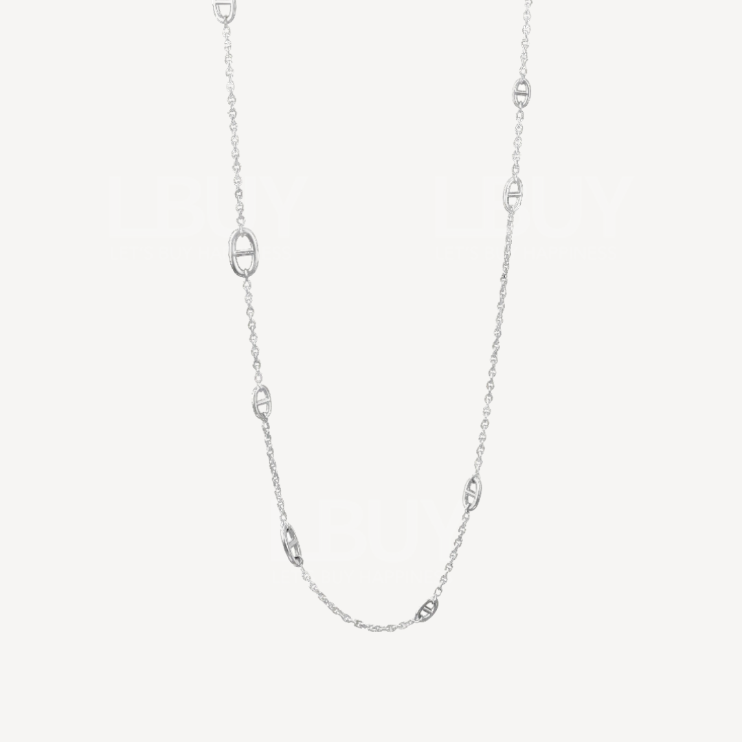 Hermes Farandole 猪鼻925纯银120cm长项链