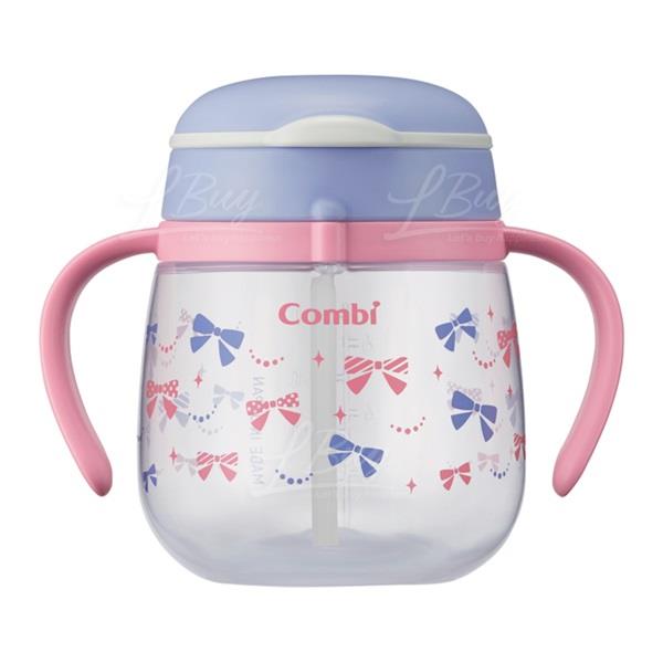 Combi LakuMug 6個月起 吸管飲管型水杯 240ml 蝴蝶結圖案