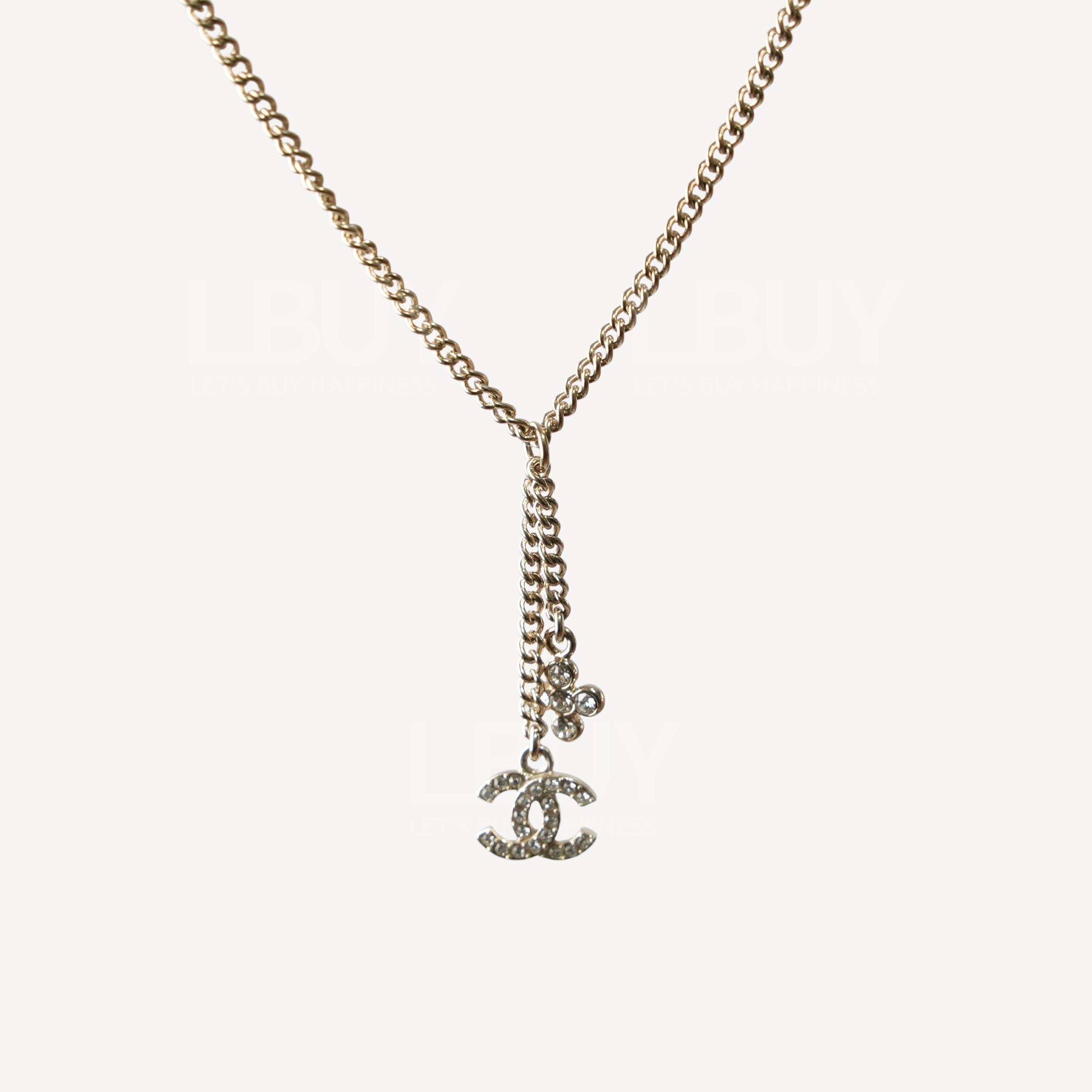 Chanel Cross Gold CC Logo Necklace ABB296