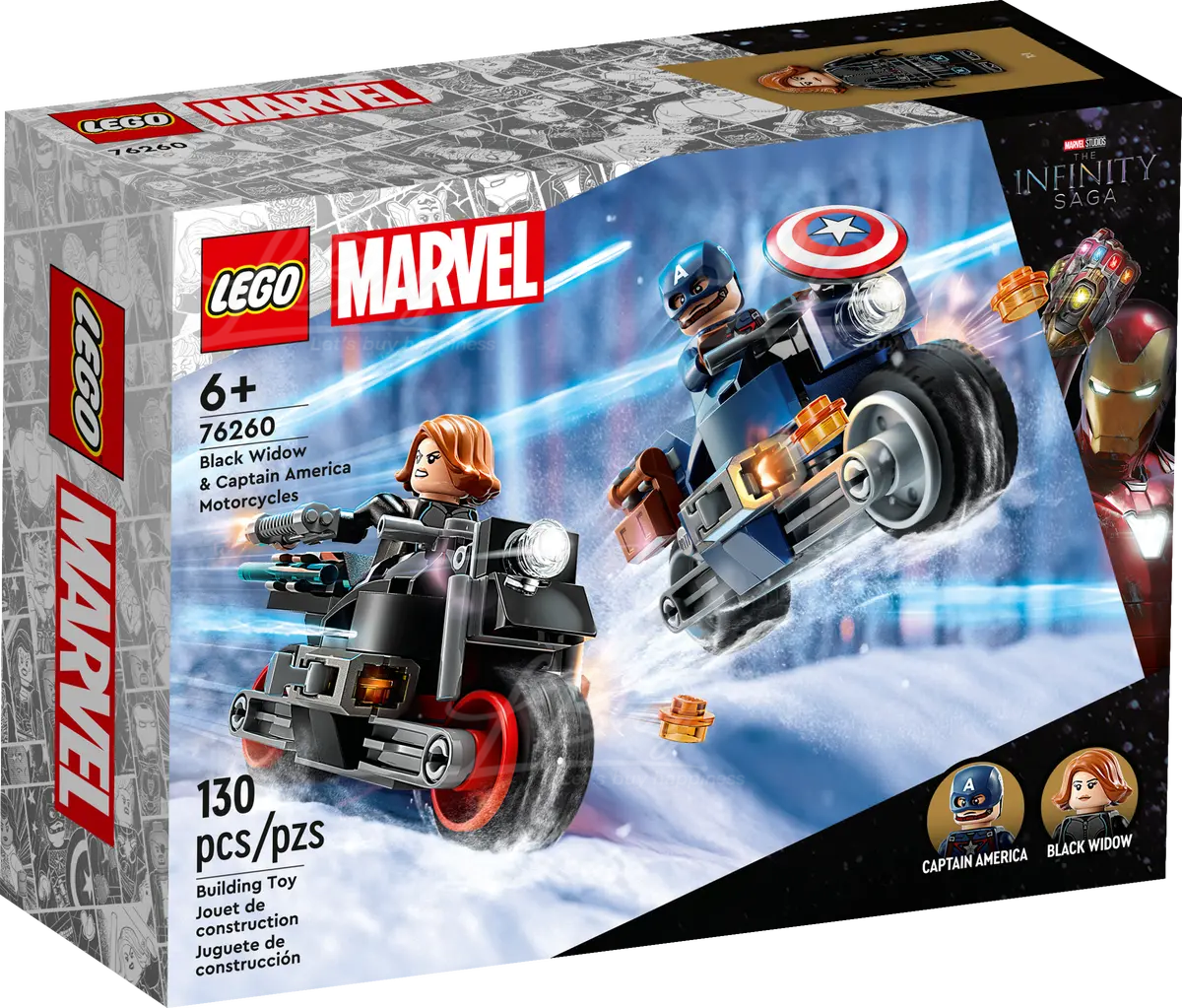 LEGO 76260 Marvel Black Widow & Captain America Motorcycle 6+
