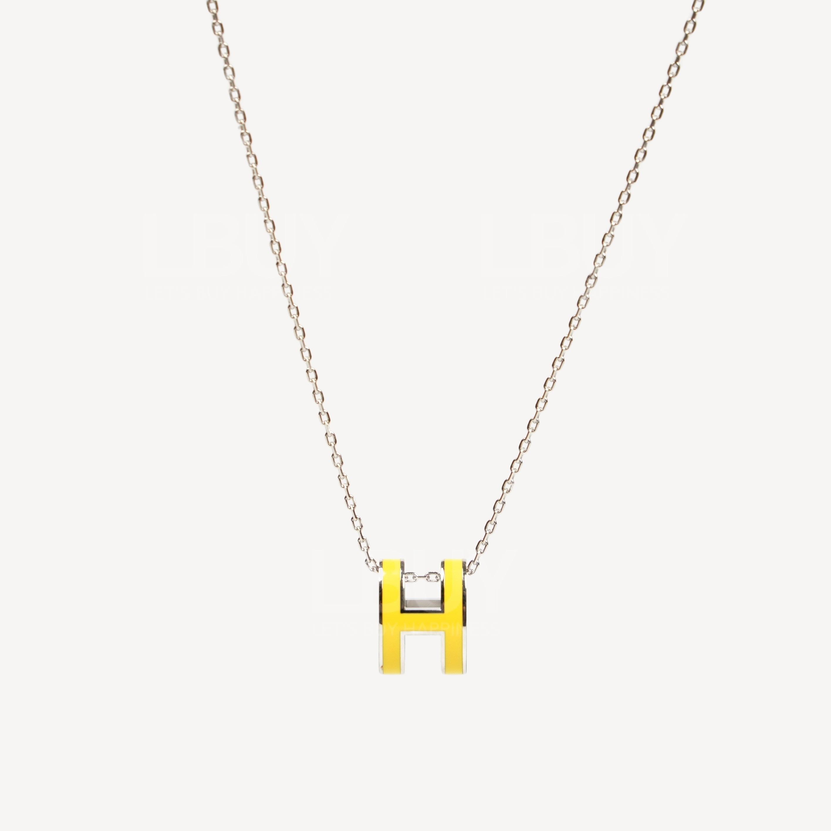 Hermes POP H 黃色拼銀鏈