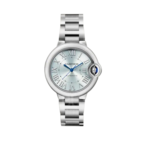 Cartier Ballon Blue De Blue Silvered Sunray-Brushed Dial Watch WSBB0062