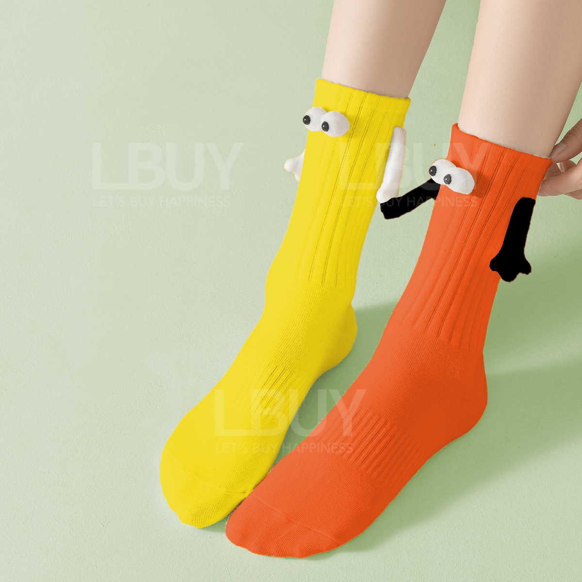 Hang Hang Magnetic Socks 2 Pairs Yellow & Orange