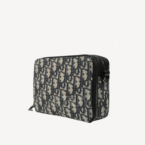 Dior-Dior Oblique Jacquard Pouch with Strap Shoulder Bag 2OBBC