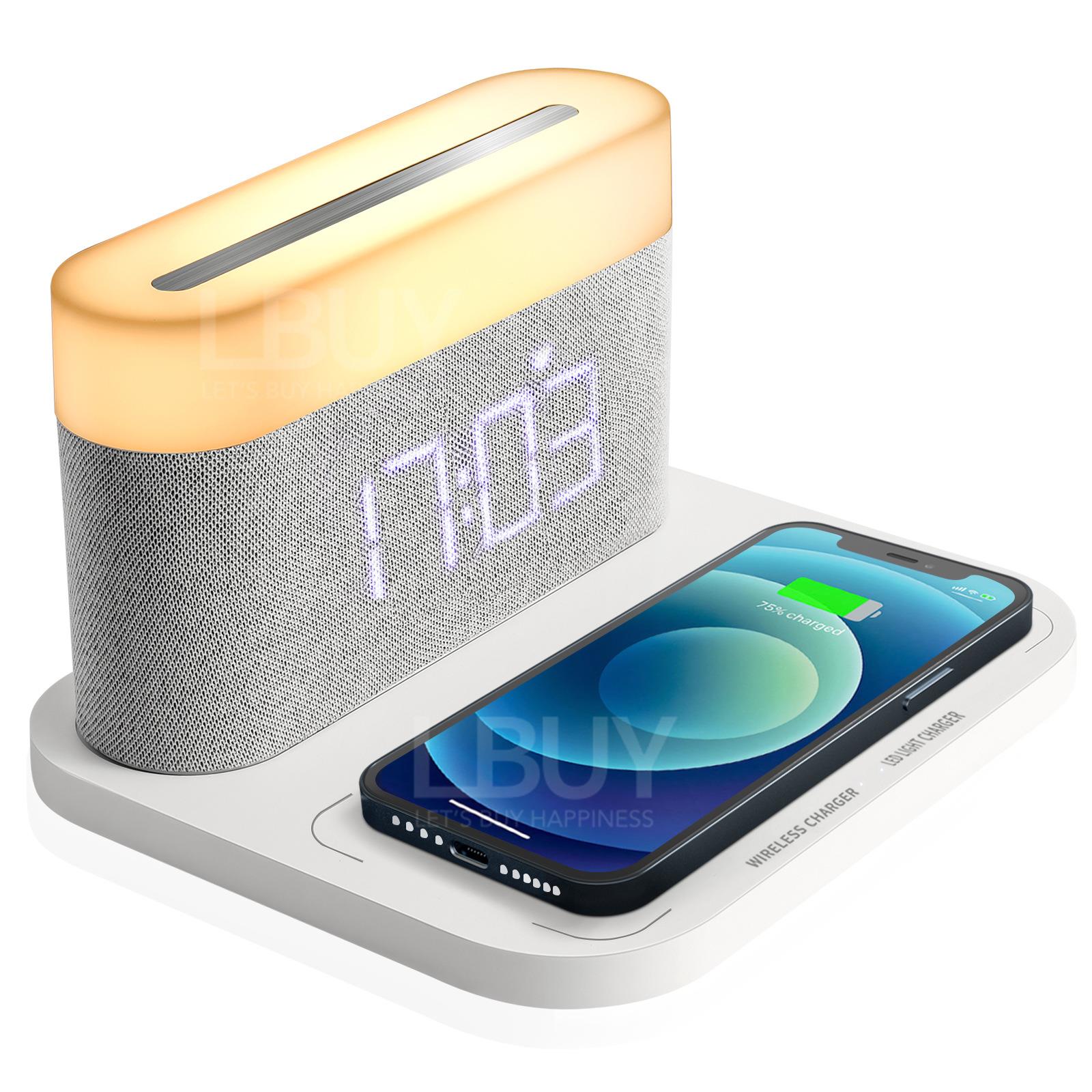 ALVA Grand 3 In 1 Wireless Charger, Night Light & Alarm Clock White