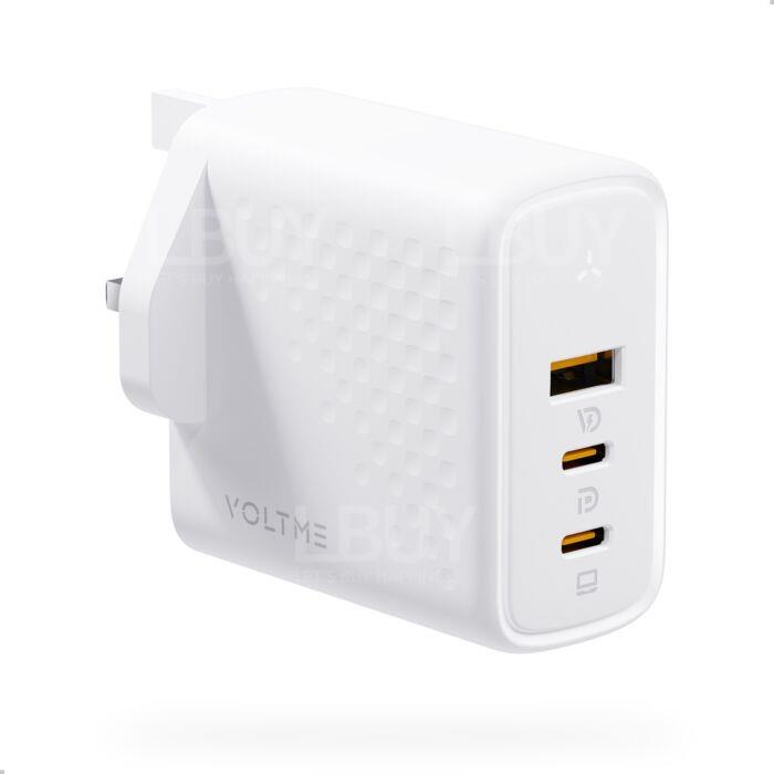 VOLTME Revo 100 - PD100W (USB-C x2+USB-A) 三端口快速充電器 英規 白