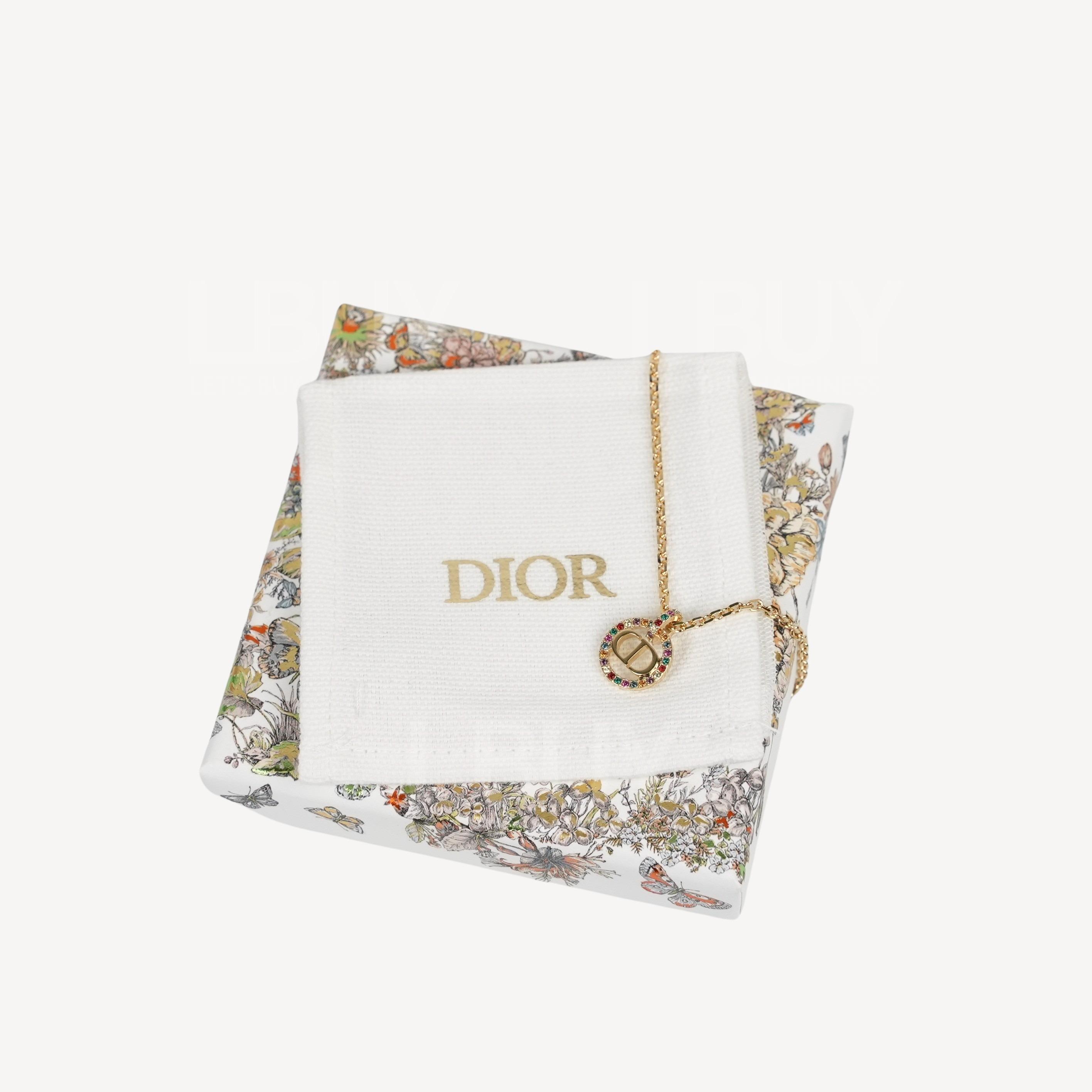Dior Petit CD 彩色水晶金色環圈頸鏈 N2239