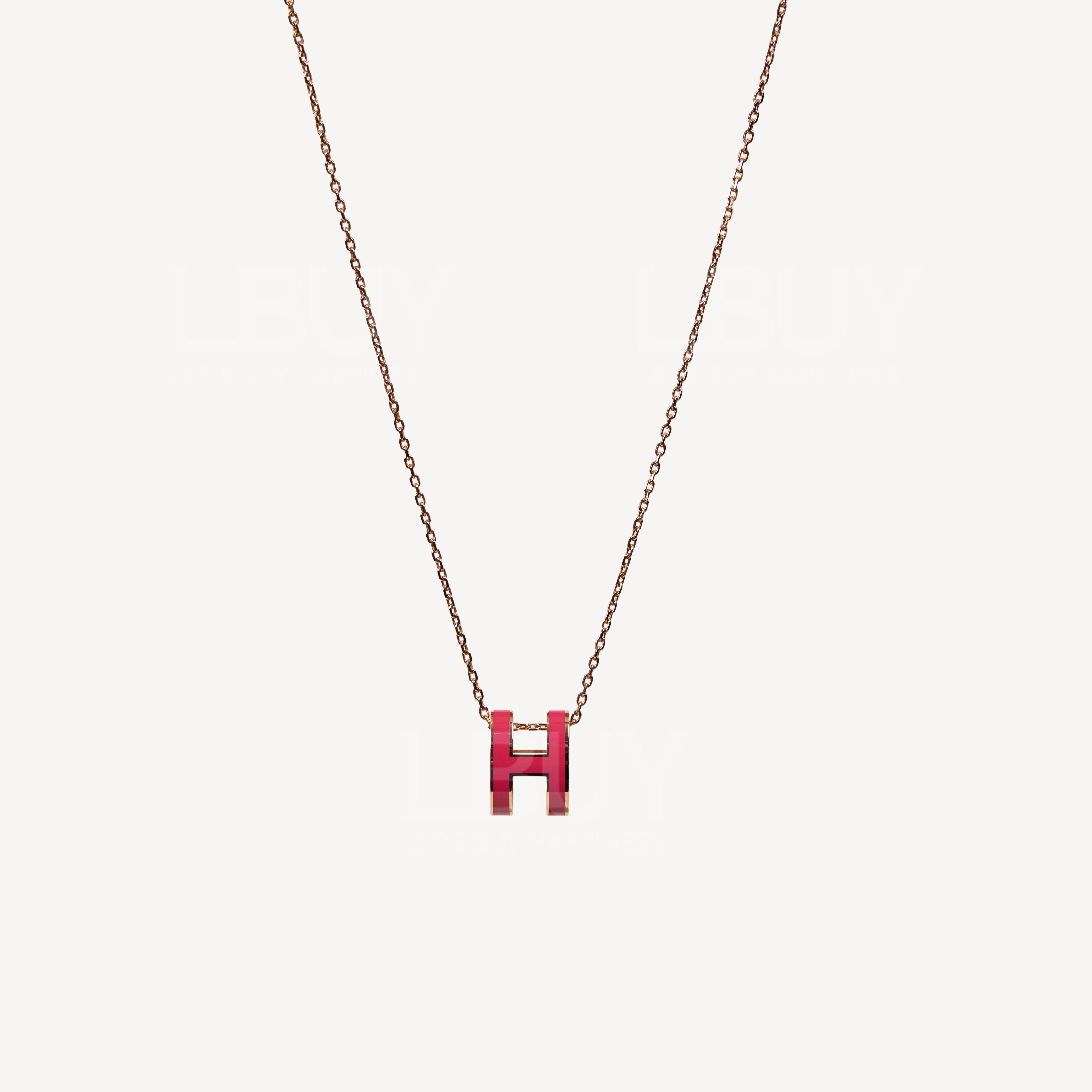 Hermes Pop H Necklace 項鍊 熱帶玫瑰配玫瑰金色