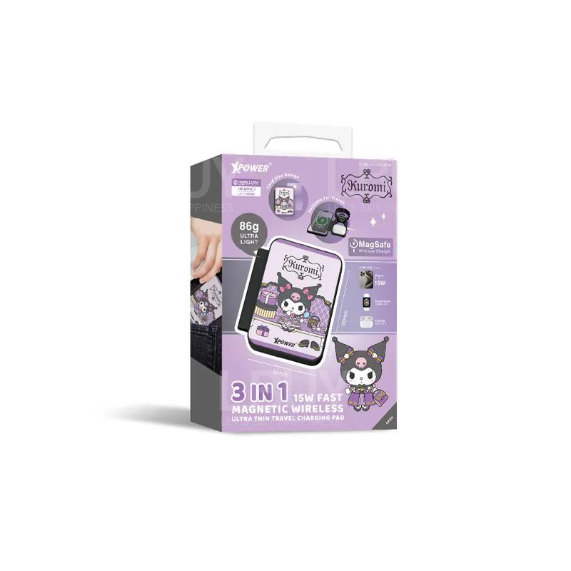 Xpower x Kuromi WLM9 3合1 多功能咭片型無線充電器