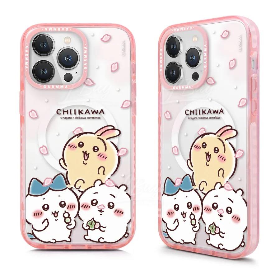 吉伊卡哇 Chiikawa 磁吸手機保護殼 Magsafe 賞櫻趣  iPhone 15 Pro Max 6.7 永橙 Garmma