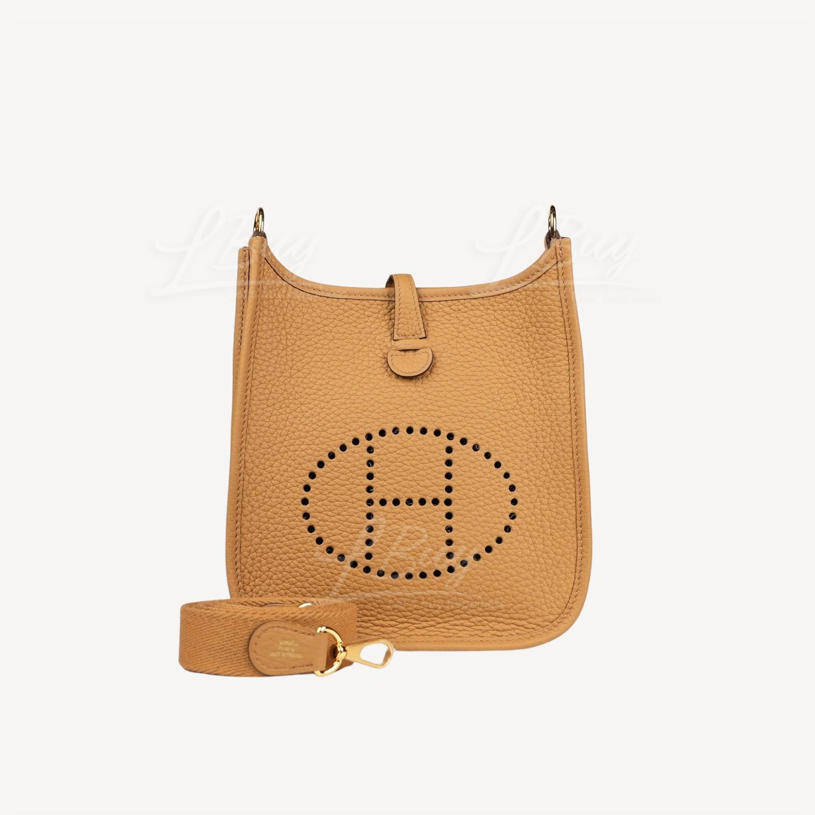 Hermes Mini Evelyne 16 Amazone Bag Biscuit ghw