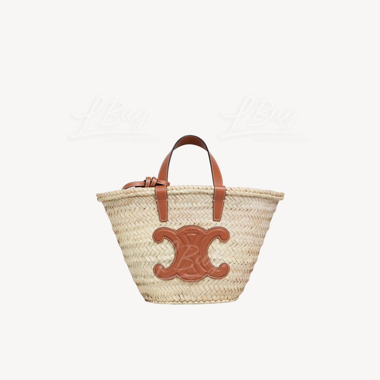 Celine 棕櫚葉及小牛皮Teen Triomphe Celine Classic Panier掛肩及手提袋