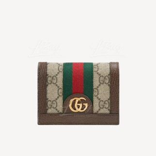 Gucci GG Logo OPHIDIA 卡片套銀包 棕色 ‎523155