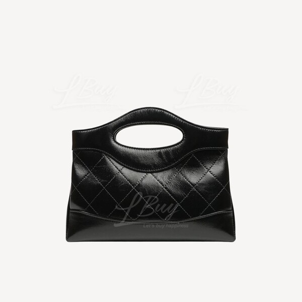 Chanel-Chanel 31 Nano Gold CC Logo Shinny Calfskin Chain Bag