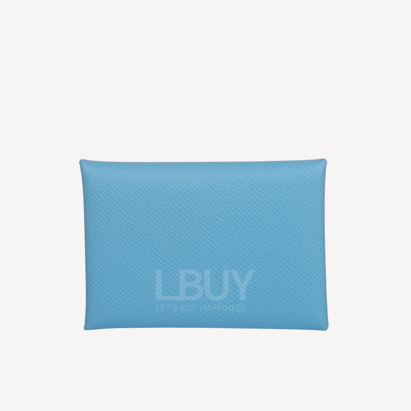 Hermes Calvi Duo Compact Card Holder 7N 糖果藍