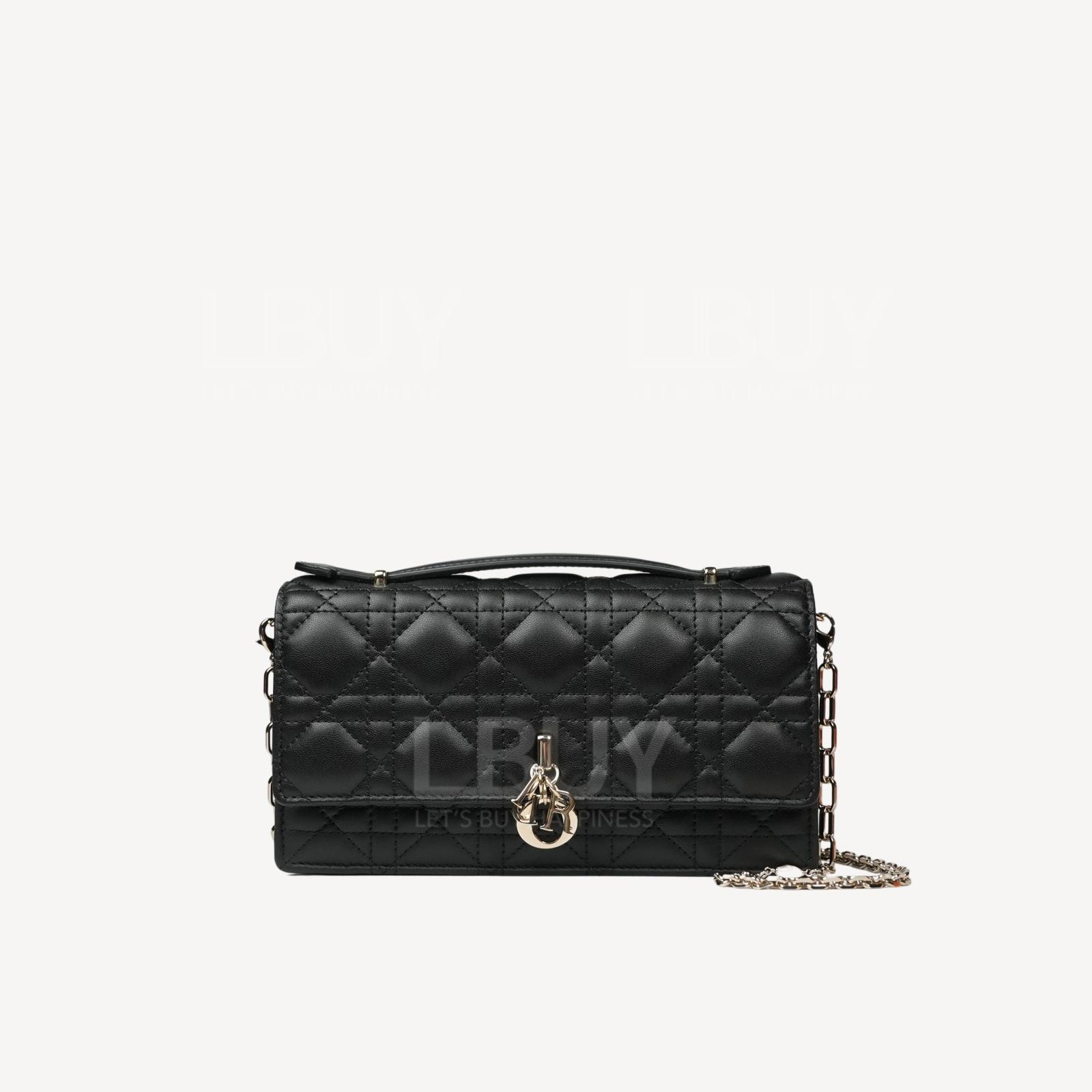 Dior Miss Dior Mini Bag with Silver D.I.O.R Charms and Chain Black S0980ONMJ