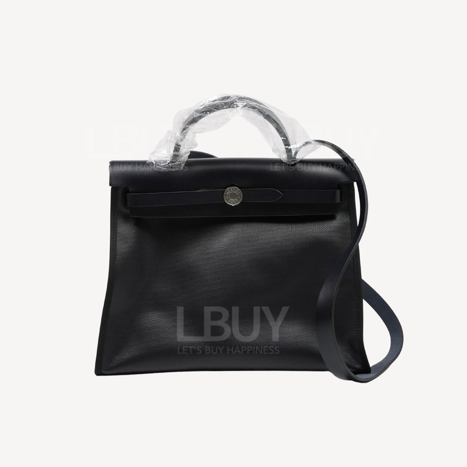 Hermes Herbag Zip 31 Bag 防水布料 外缝 黑蓝色 浅米色 黑色 靛蓝色 银扣