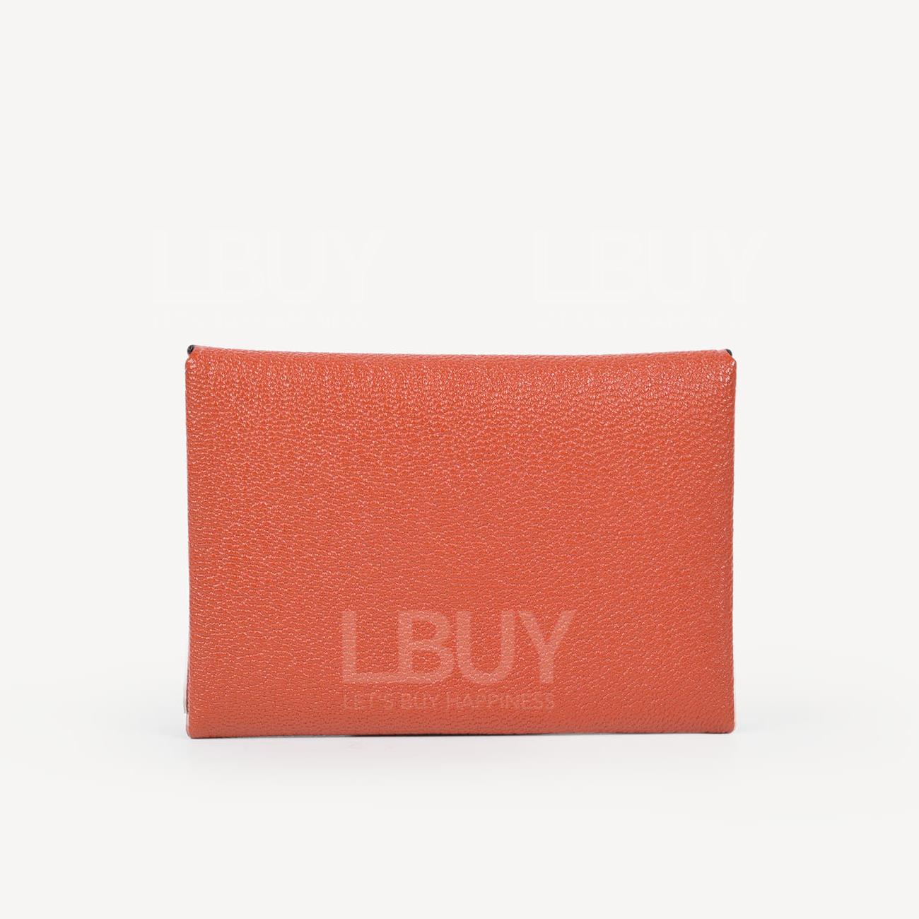 Hermes Calvi Duo Compact Card Holder 6C Cuivre 红铜色