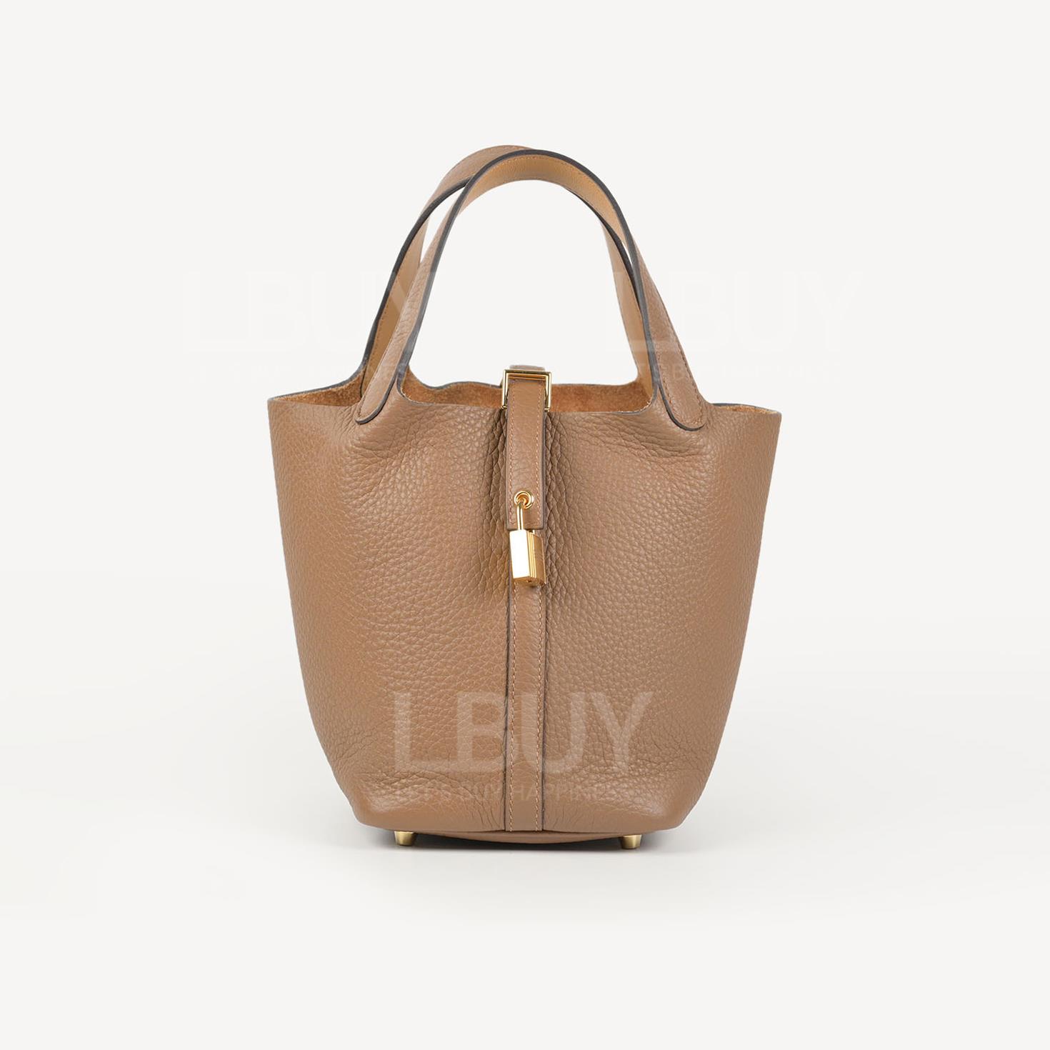 Hermes Picotin Lock 18 Bag 手挽袋 粟子色 并饼乾色手柄 金扣