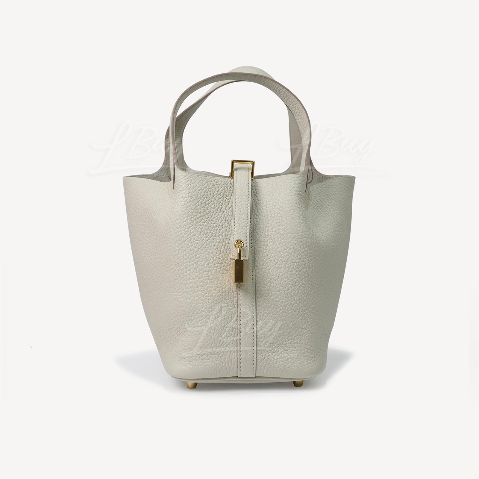 Hermes Picotin Lock 18 Bag 手挽袋 8L冰川白 金扣