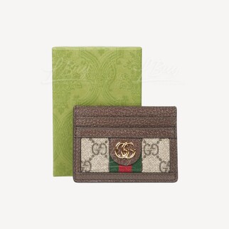 Gucci GG Logo OPHIDIA 卡片套 棕色 523159