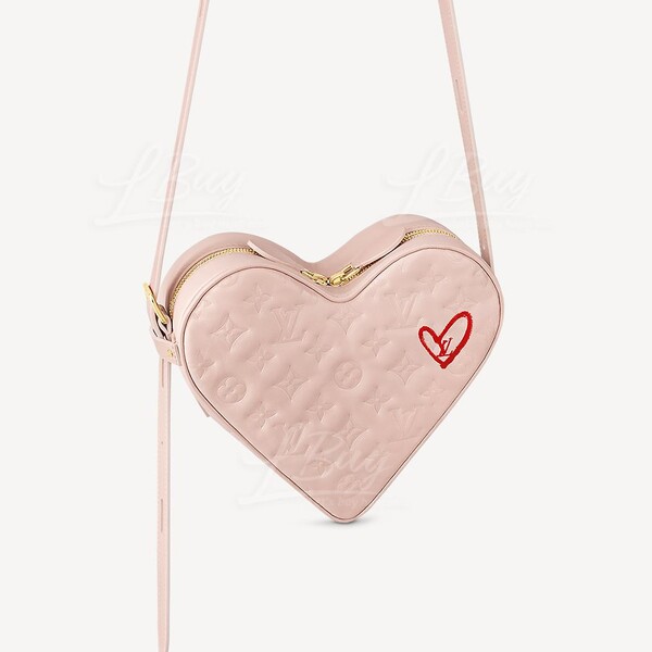 早い者勝ち！LOUVINI PARIS CUORE PINK-RED Louis Vuitton-LV Limited Edition SAC CŒUR Handbag Crossbody
