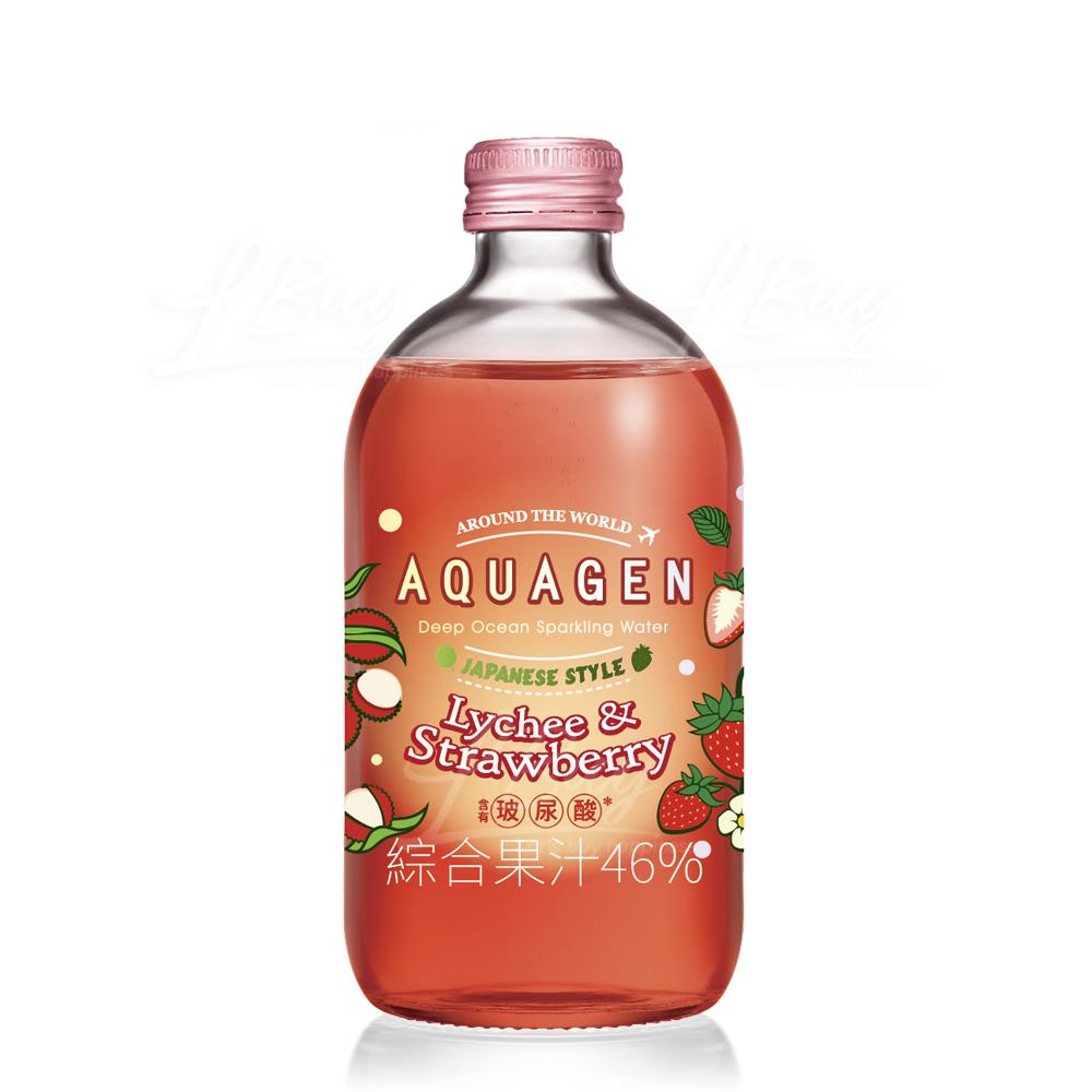 AQUAGEN -  Japanese Strawberry Lychee Deep Ocean Sparkling Drink 330ml