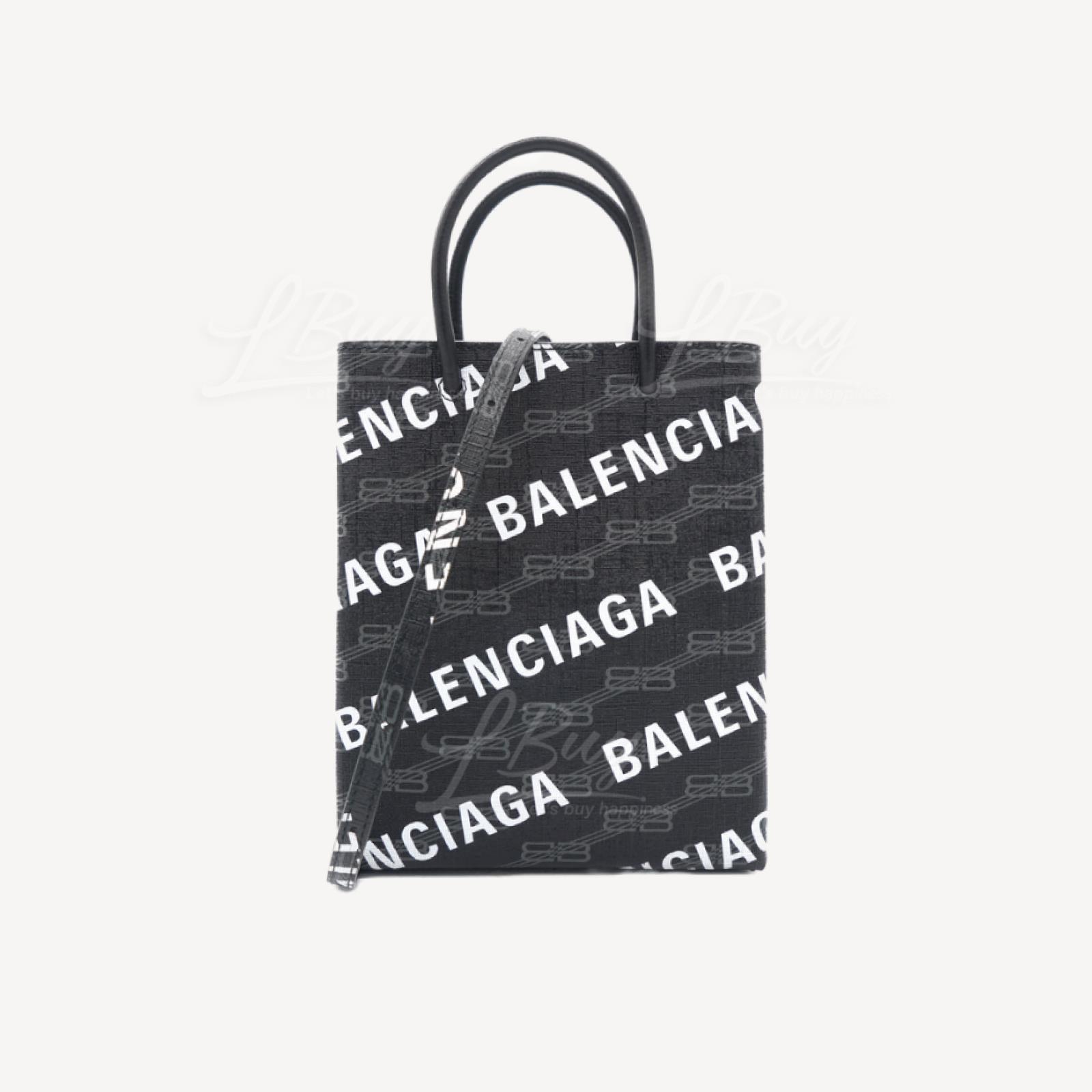 Balenciaga 黑白并色Logo Mini Totebag