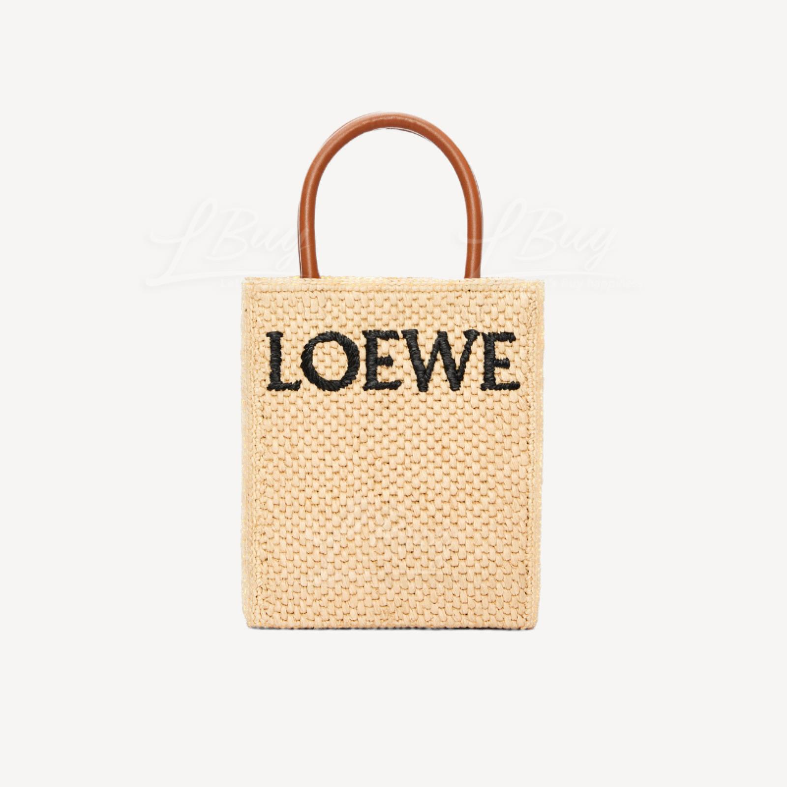 Loewe 酒椰纤维标准 A5 手提包 自然色 黑色