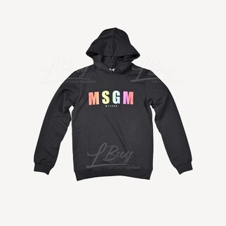 MSGM Colour Logo Hooded Sweatshirt Black