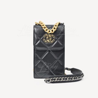 Chanel 19 Black Chain Strap Cell Phone Bag Crossbody Bag AP1773