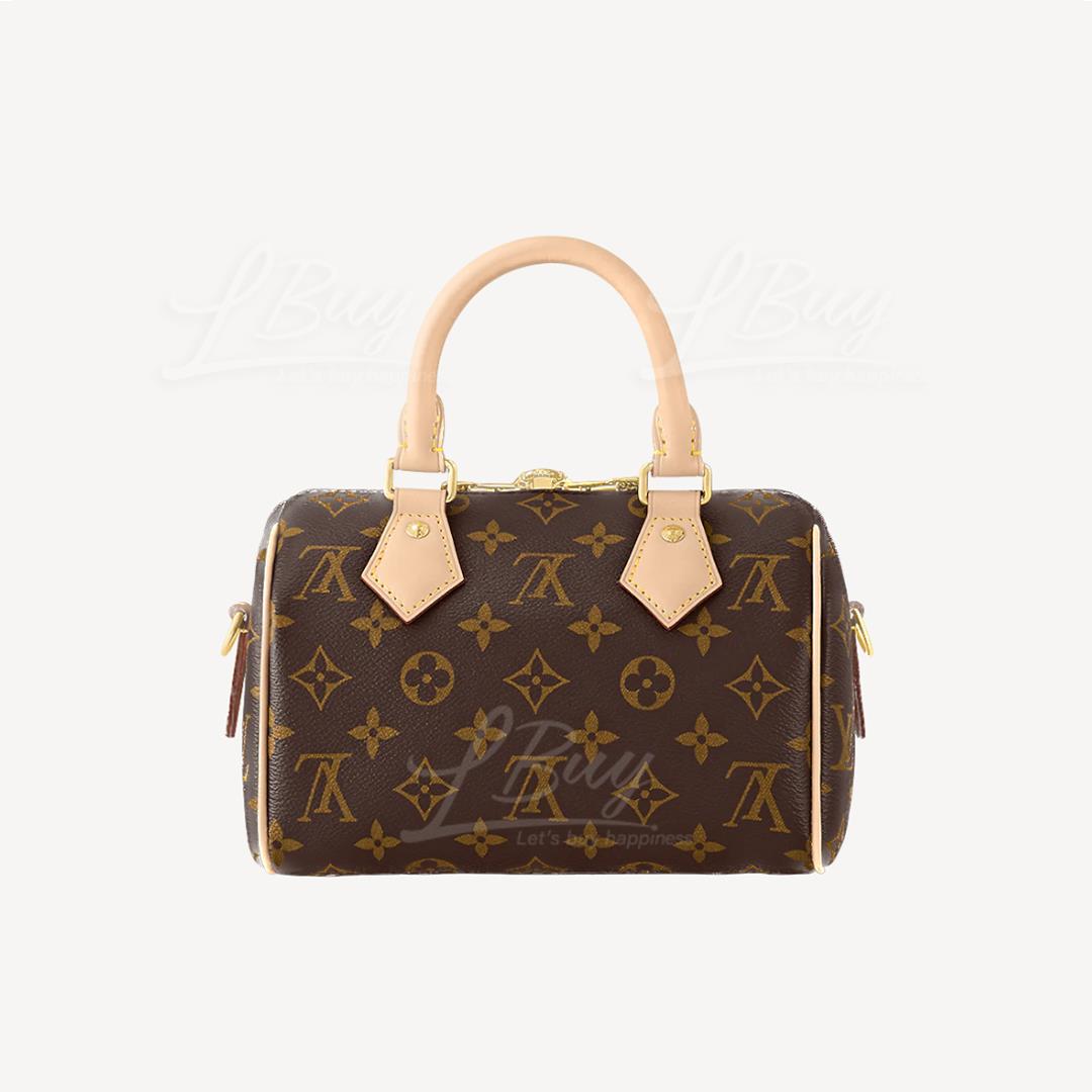 LV SPEEDY BANDOULIERE 20 Monogram Handbag Shoulder Bag Beige M46222