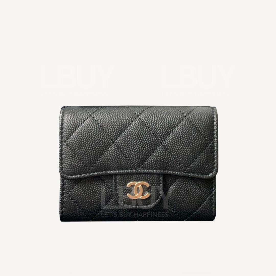 Chanel 经典方形卡片套 黑色配银扣 AP3155
