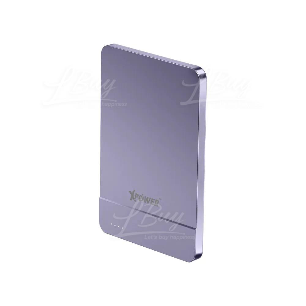 XPower M5J 2合1超薄铝合金5000mAh 15W无线快充+20WPD移动电源 紫色