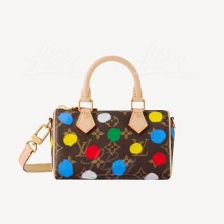 LV x YK Nano Speedy Monogram Handbag Shoulder Bag