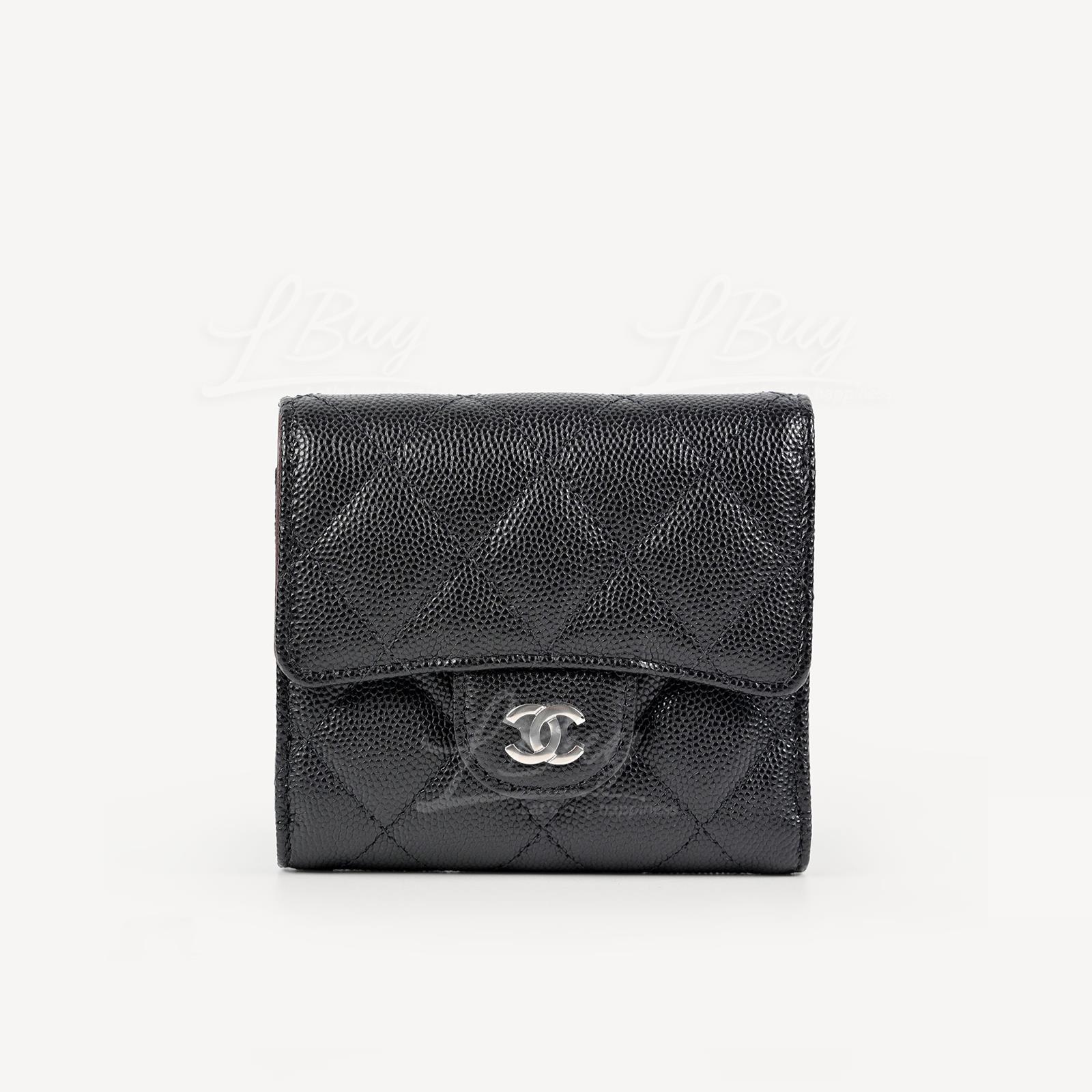 Chanel Classic Small Flap Wallet Silver CC Logo AP0712