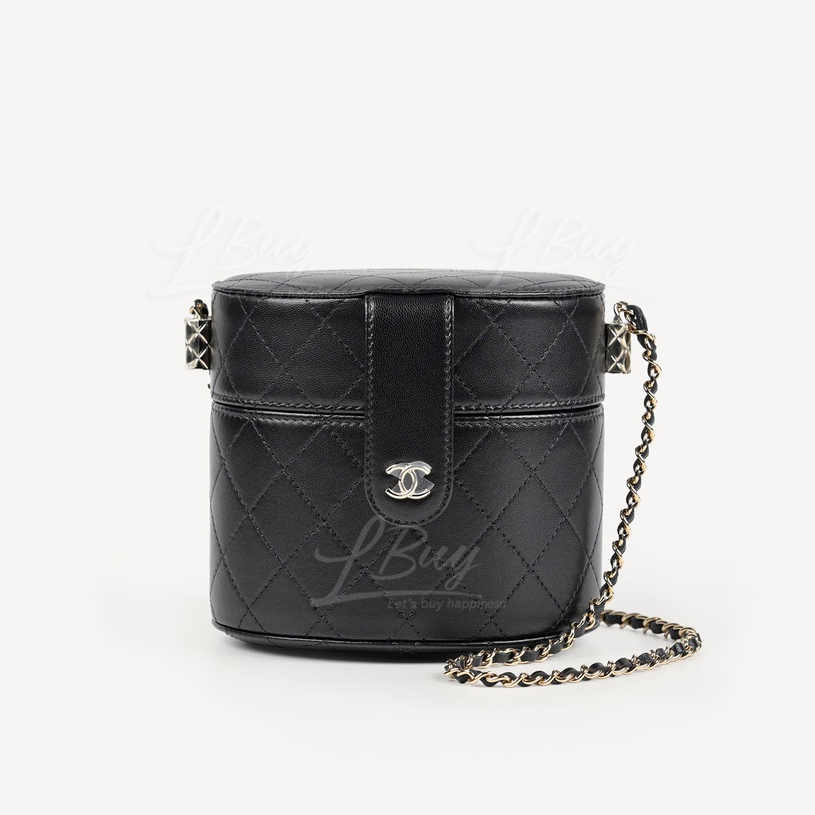 Chanel Mirror Black Chain Strap Small Bucket Vanity Case