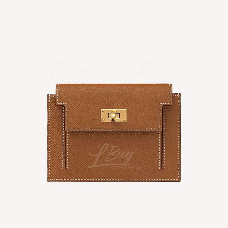 Hermes Kelly Pocket Compact Wallet 金色金扣