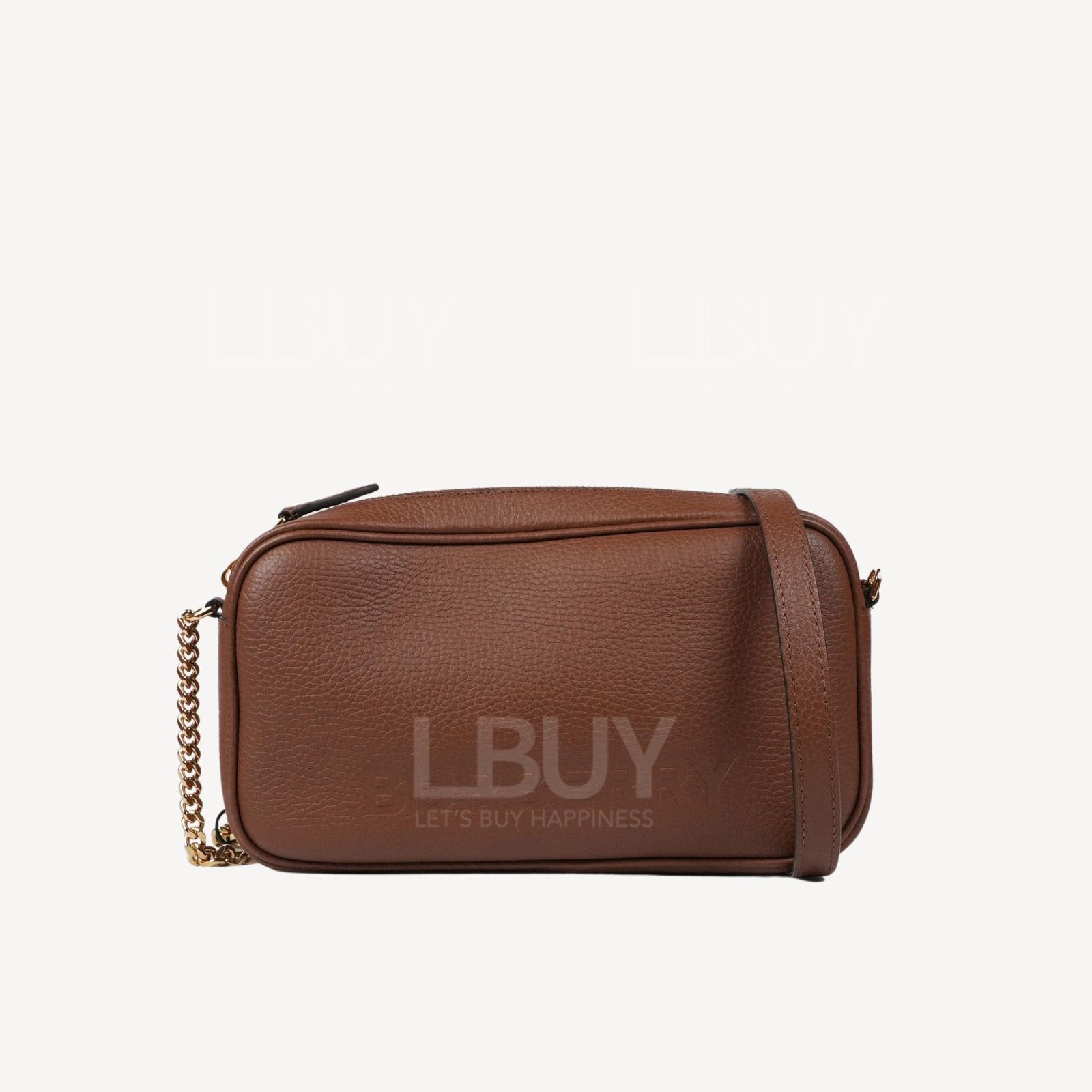 BURBERRY Elmore Logo Leather Camera Bag Shoulder Bag Tan 8052849