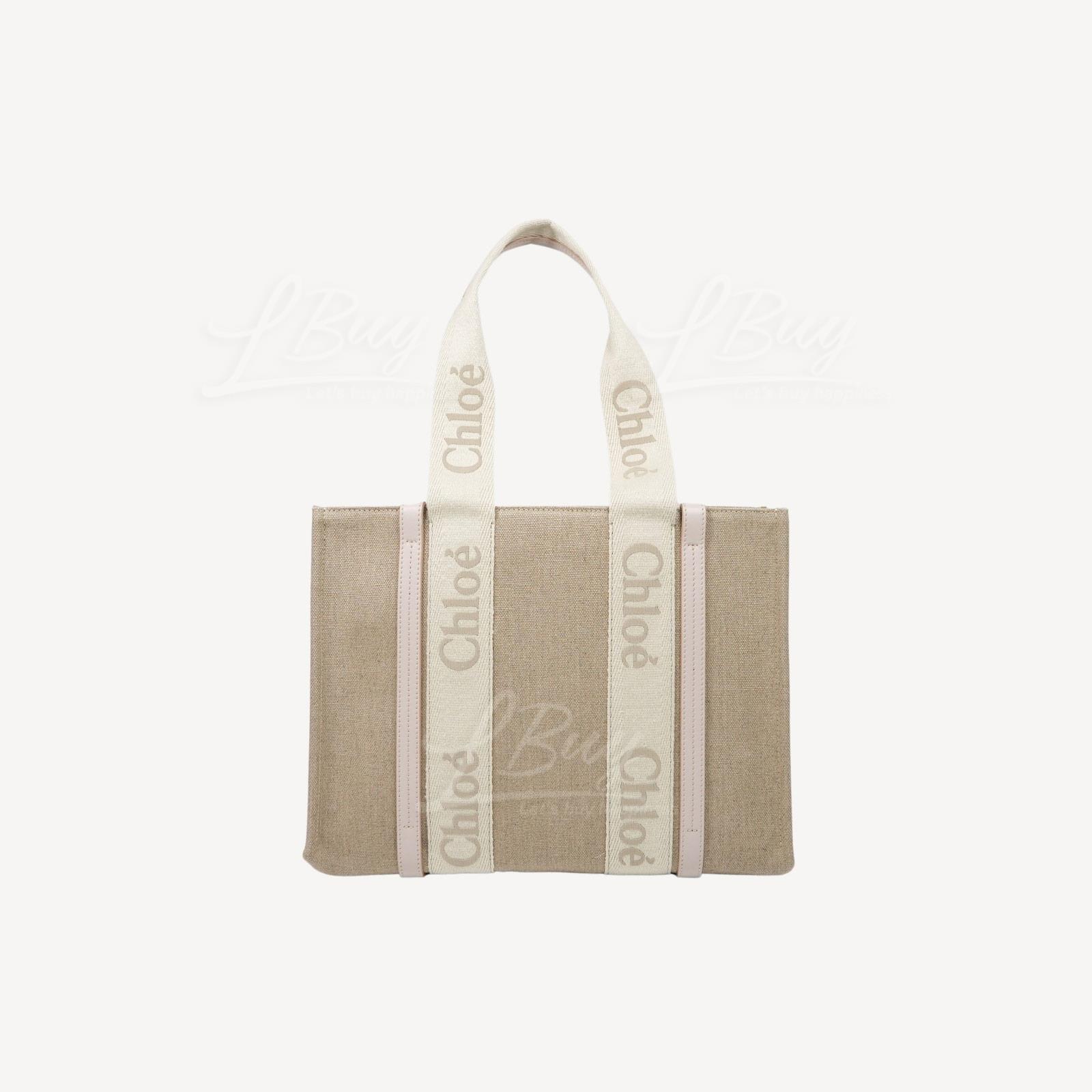 Chloe Medium Woody Tote Bag Wild Grey Pink