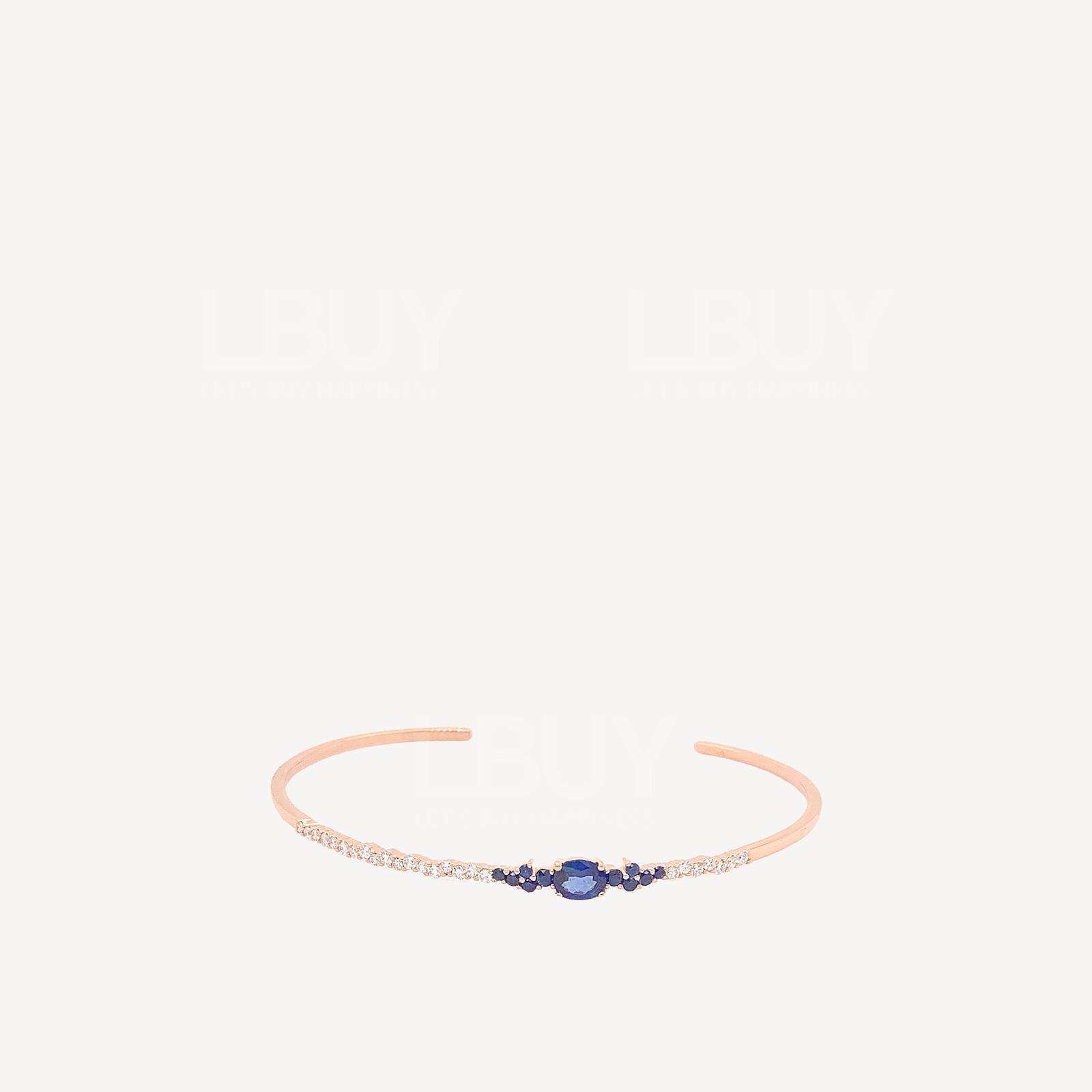 18K Rose Gold , Sapphires & Diamond Bangle