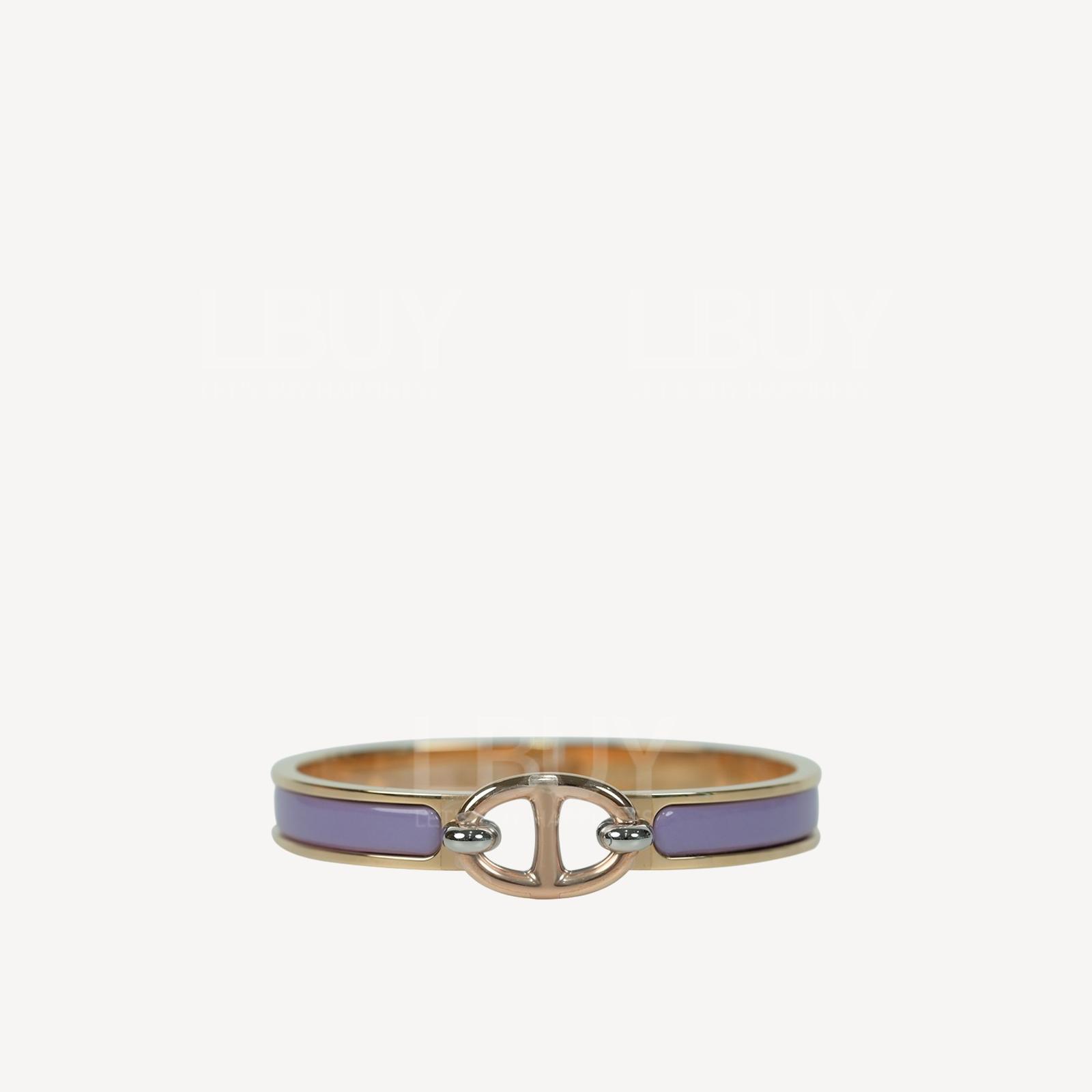 Hermes Mini Clic Chaine d'Ancre Bracelet Lilas Rose Gold