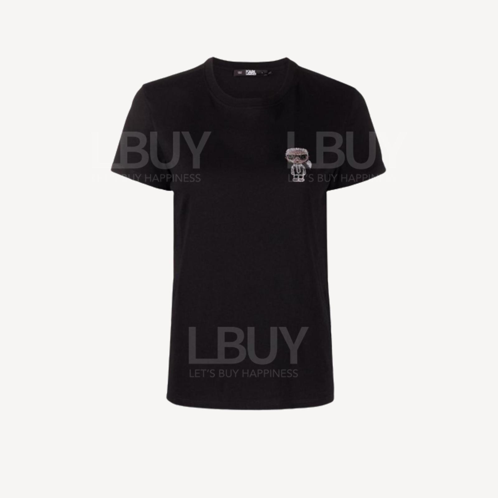 Karl Lagerfeld 鑲嵌Logo有機棉短袖T恤