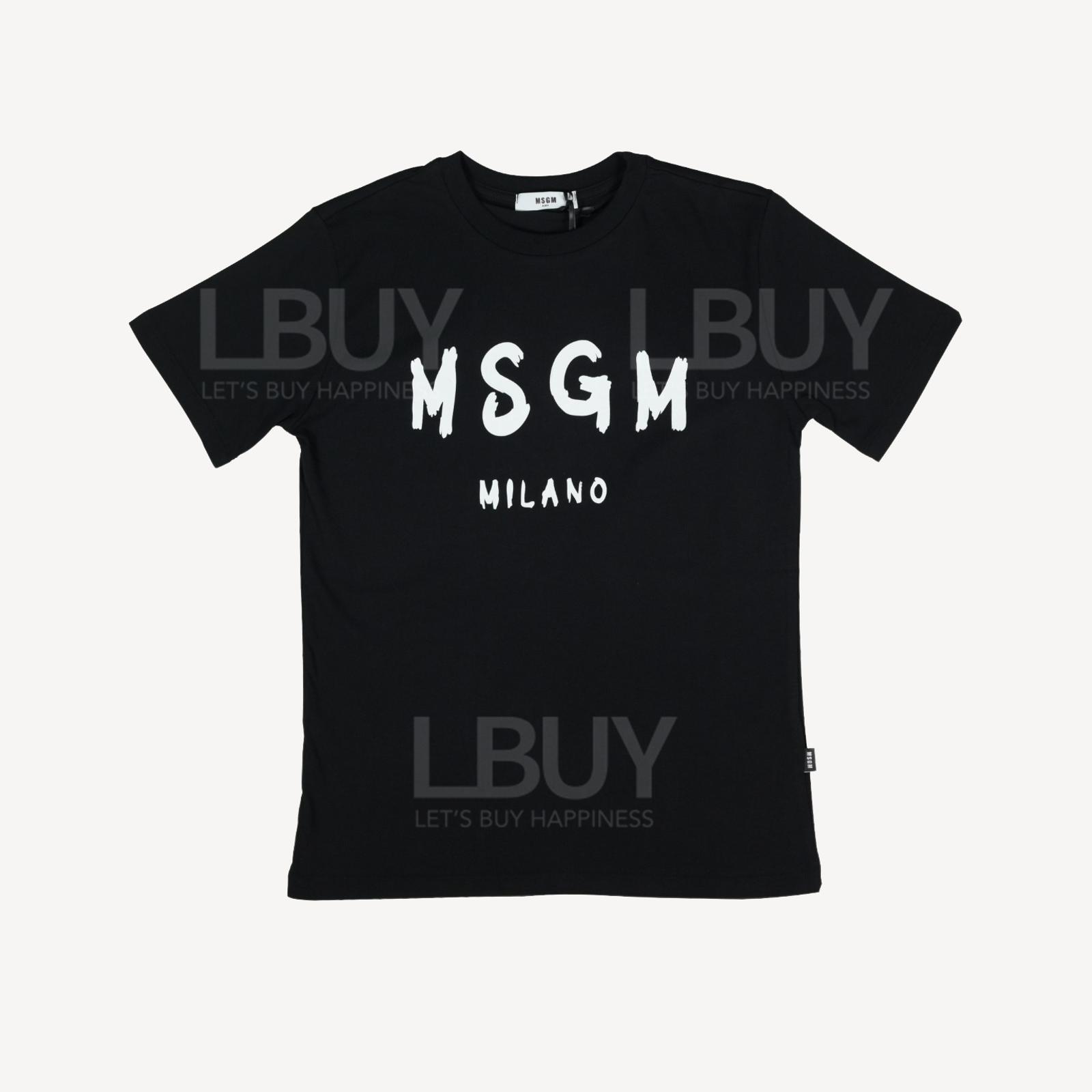 MSGM Logo 棉質短袖T恤 男女同款 黑色