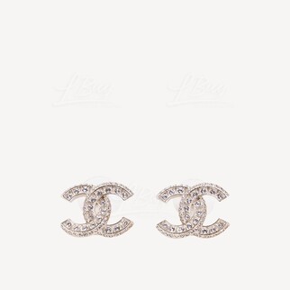 Chanel 经典水钻 Logo 耳环 A86504